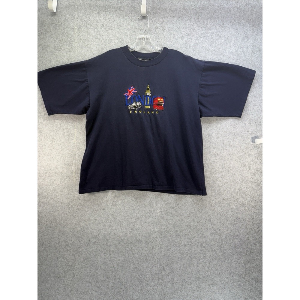 VTG Exclusively Churchill London Blue T-Shirt Men's Size Large